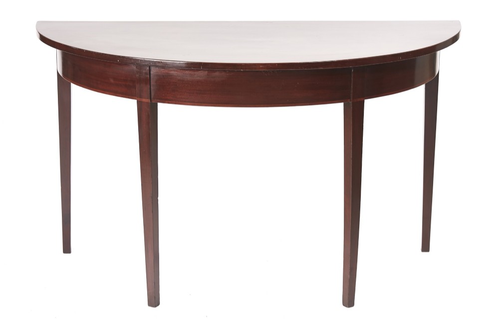  Quality George III Mahogany Demi-lune Console Table