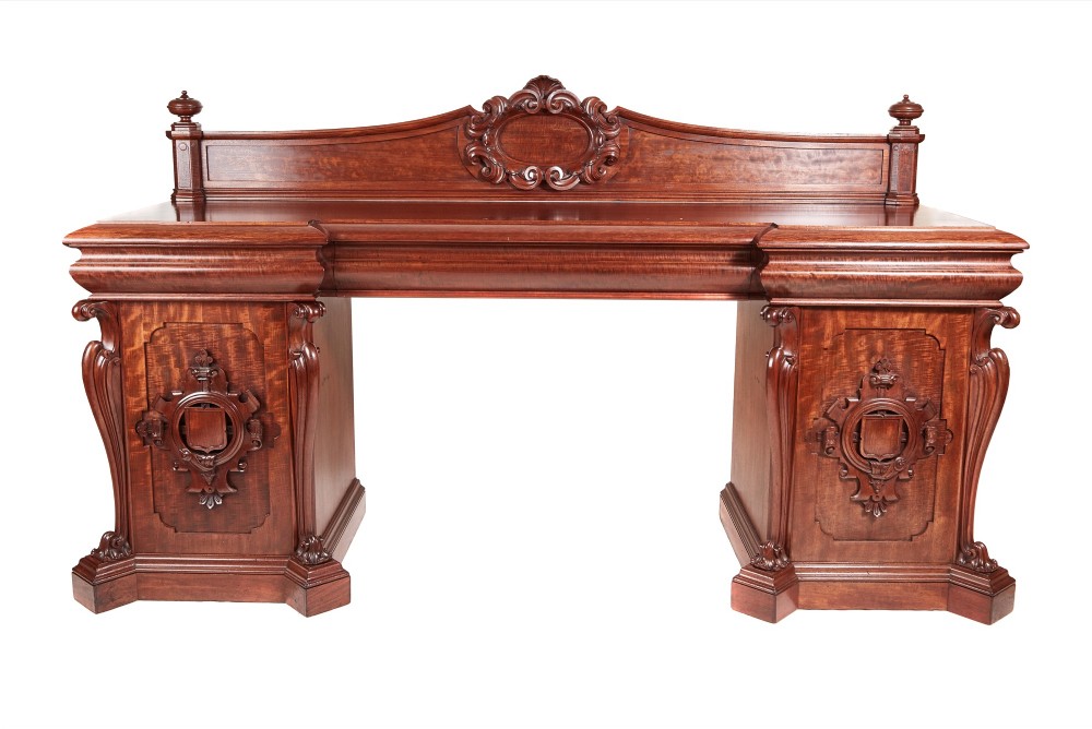 Large Outstanding Quality William IV Antique Carved Mahogany Sideboard