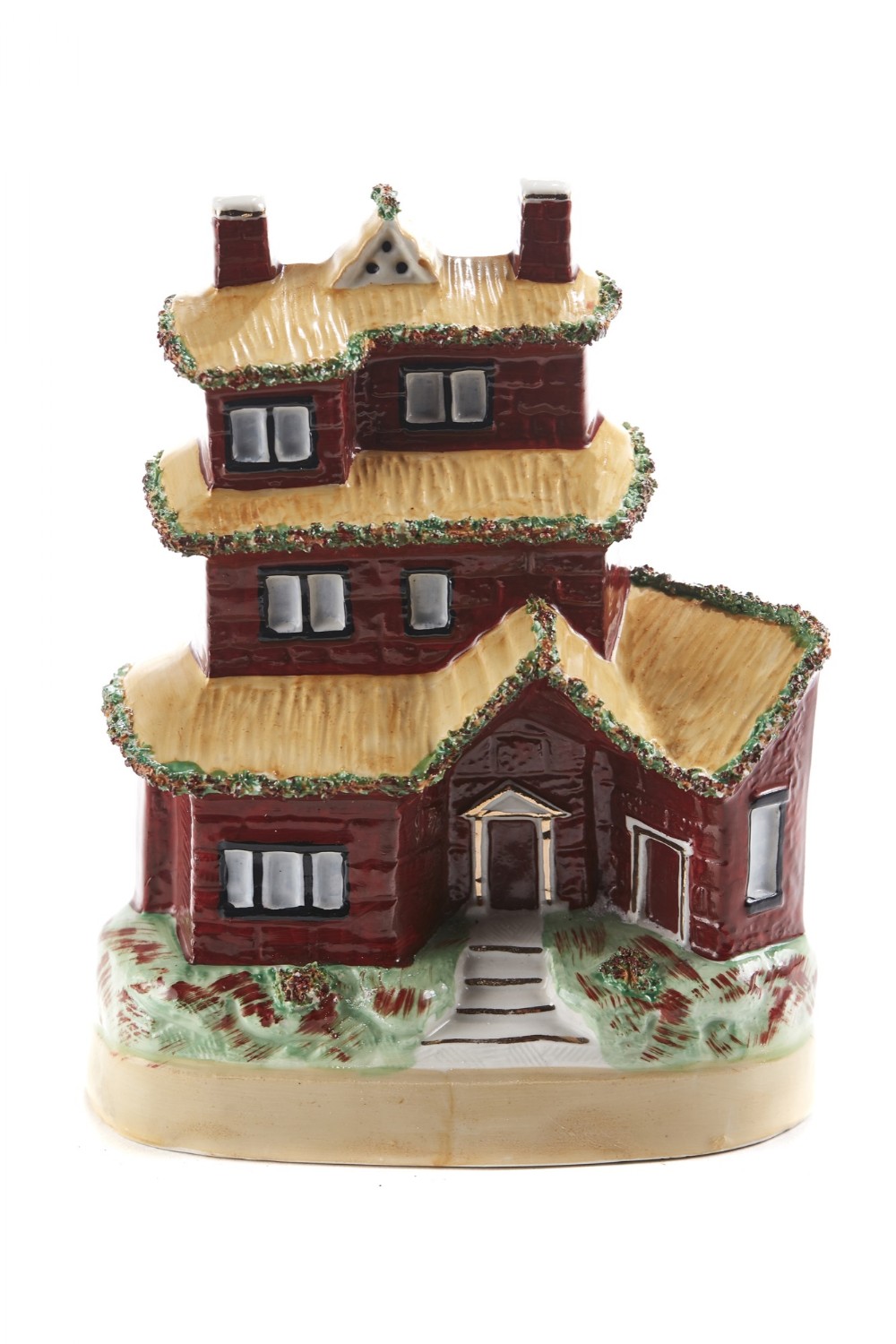 Antique Staffordshire Flatback Cottage, circa 1880
