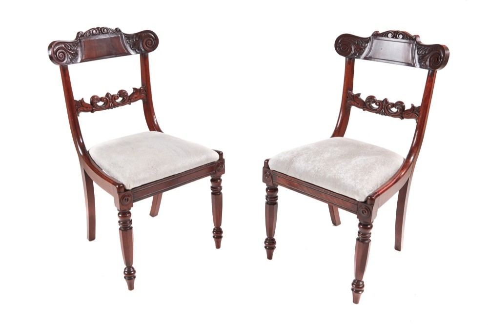   Pair of William IV Mahogany Side Chairs