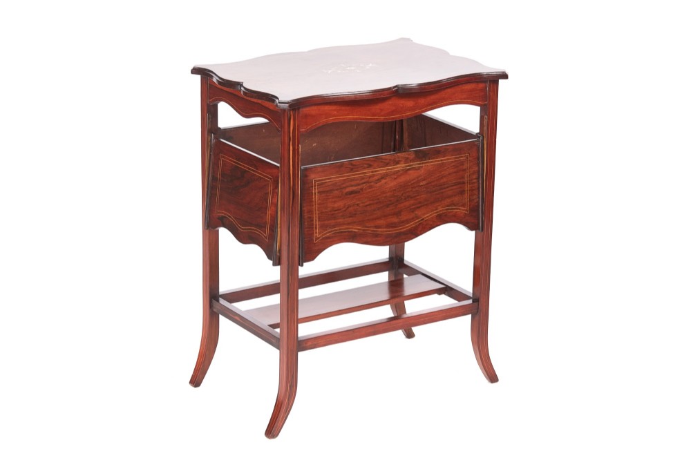 Unusual Antique Edwardian Inlaid Rosewood Centre Table