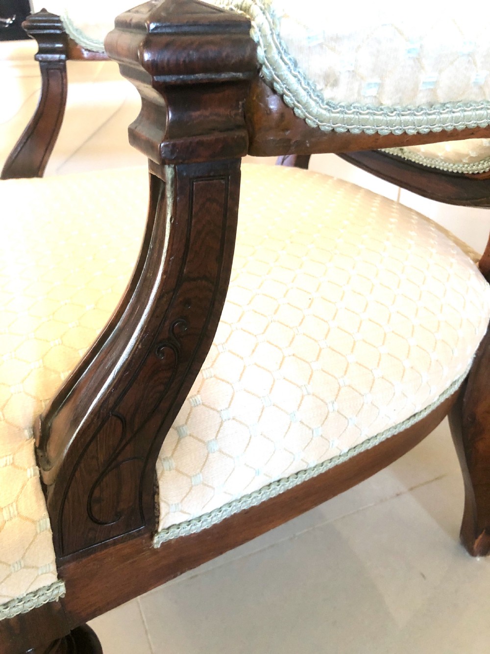 Fine Victorian Carved Hardwood Library Chair View III