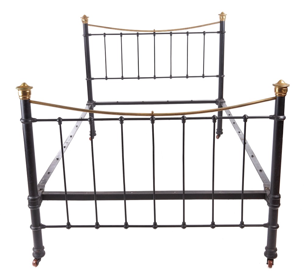 Antique Victorian Brass and Iron Bed