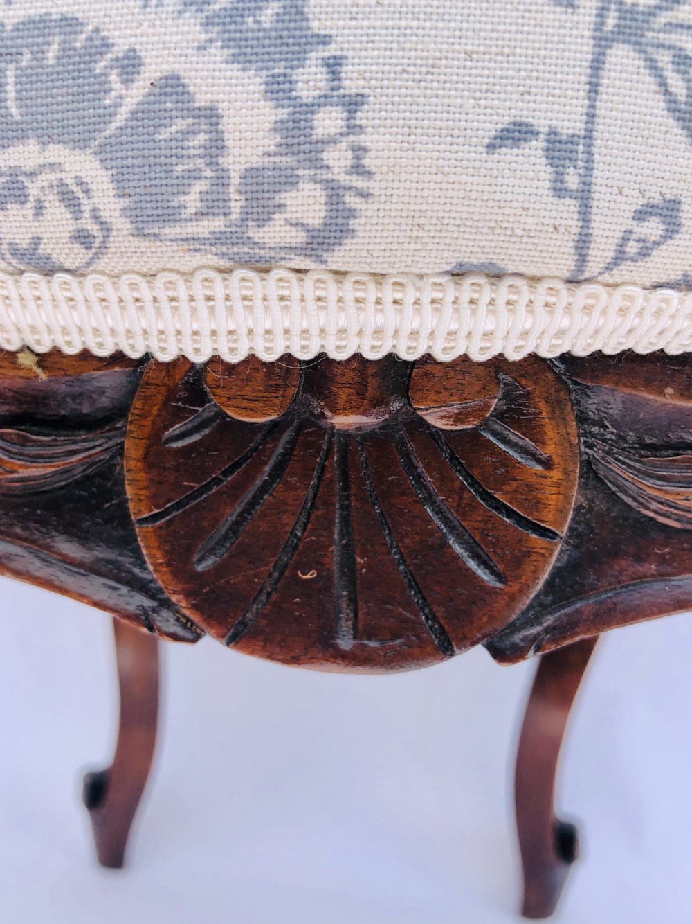 Fine Quality Antique Carved Walnut Desk Chair View III