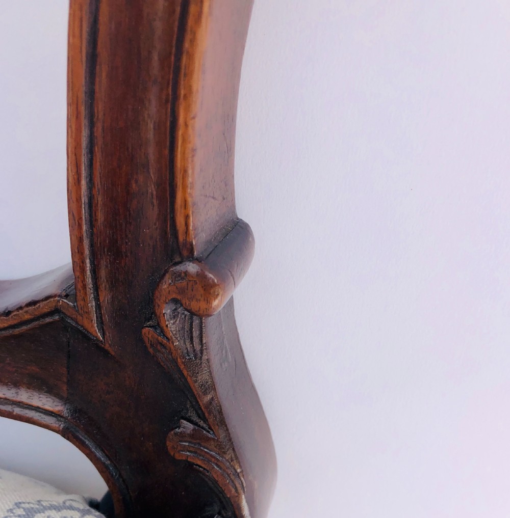 Fine Quality Antique Carved Walnut Desk Chair View X