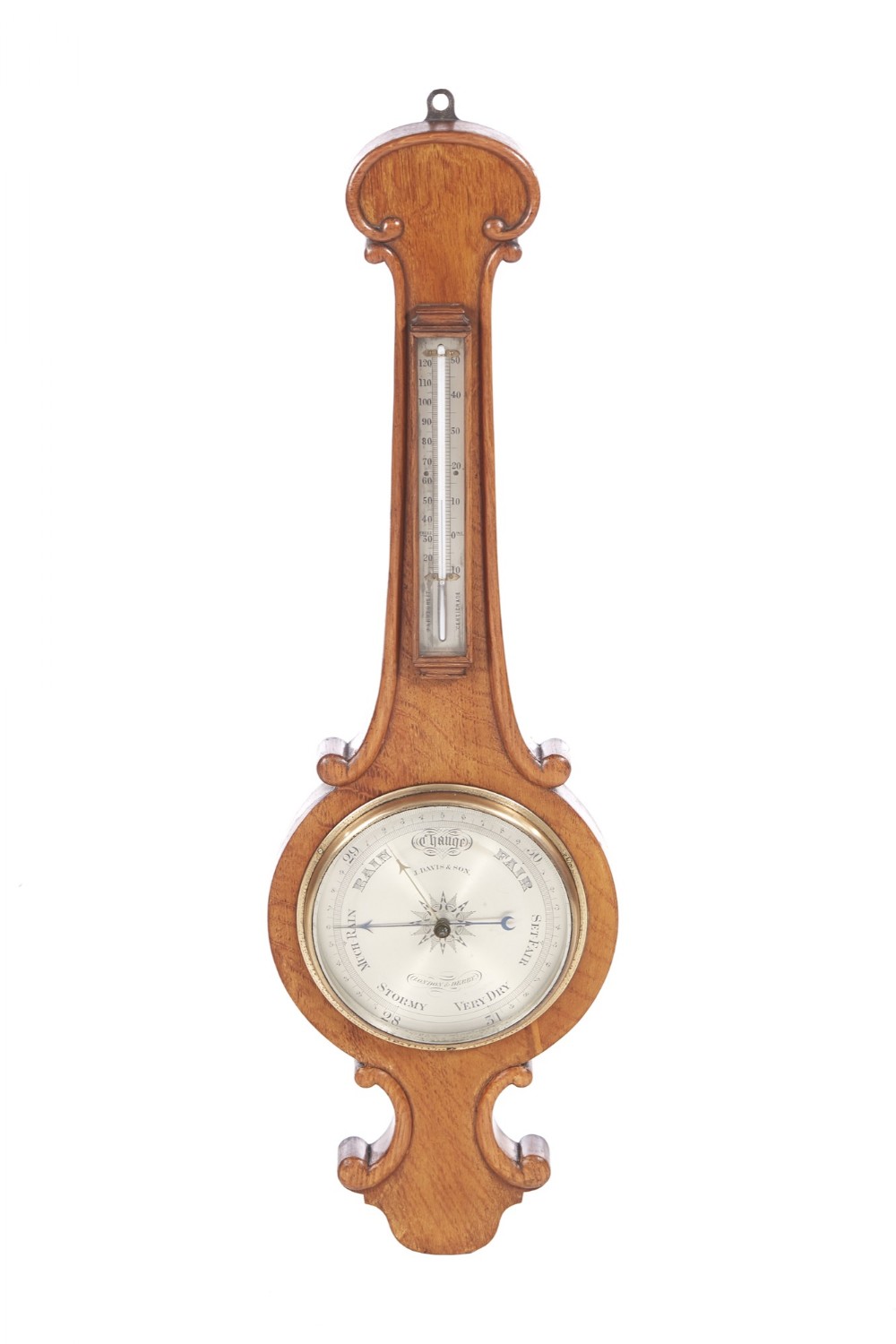 Antique Victorian Oak Banjo Barometer