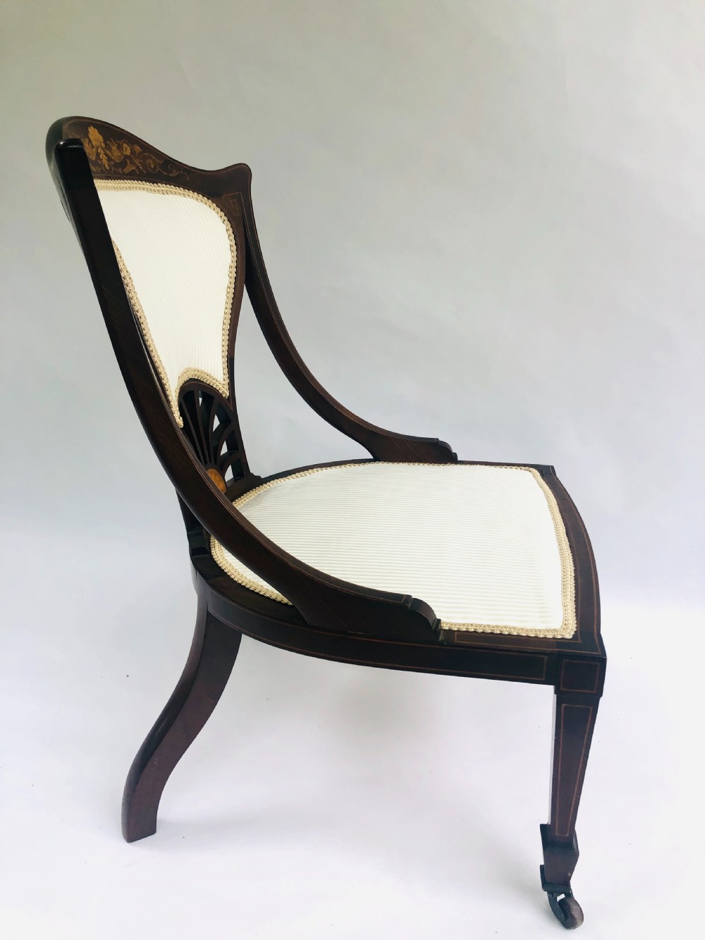 Fine Quality Edwardian Antique Mahogany Ladies Chair View III