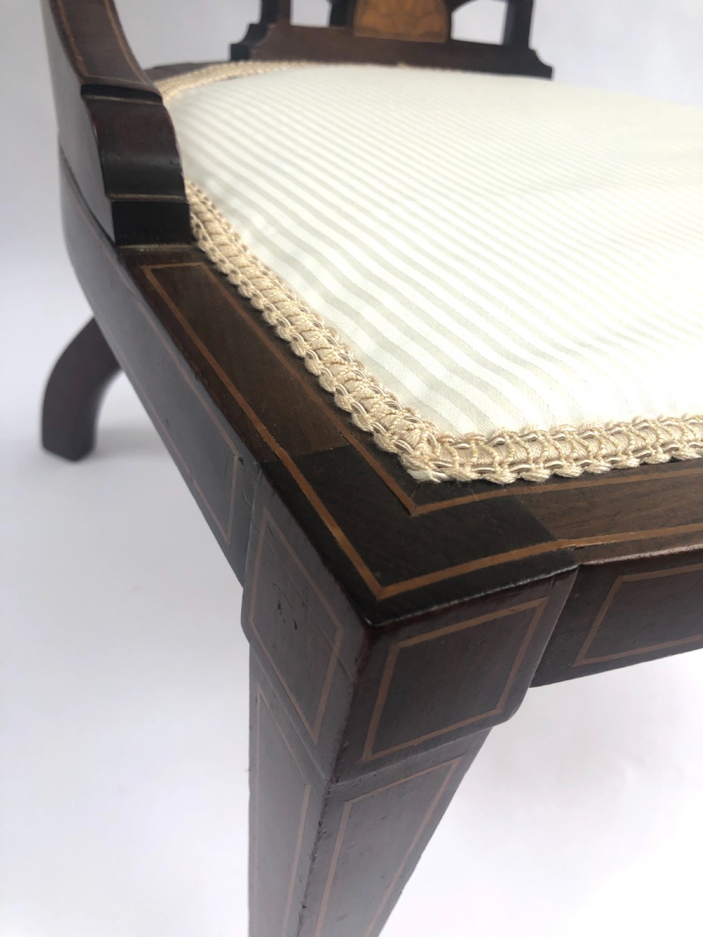 Fine Quality Edwardian Antique Mahogany Ladies Chair View V