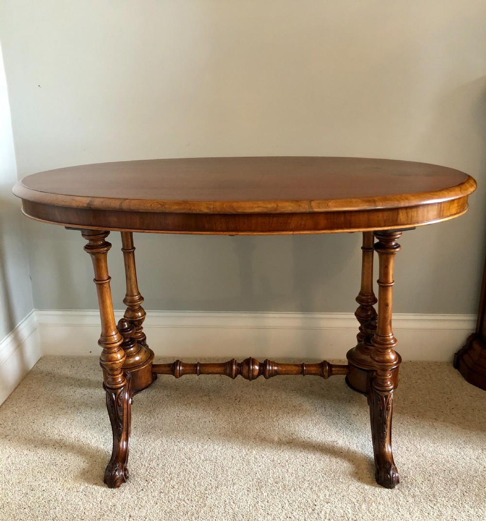 Antique 19th Century Victorian Oval Walnut Centre Table