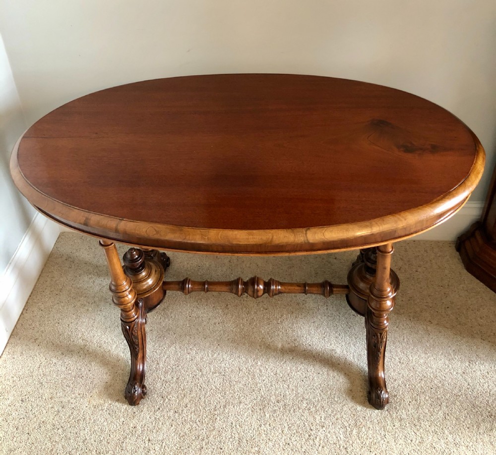 Antique 19th Century Victorian Oval Walnut Centre Table View II
