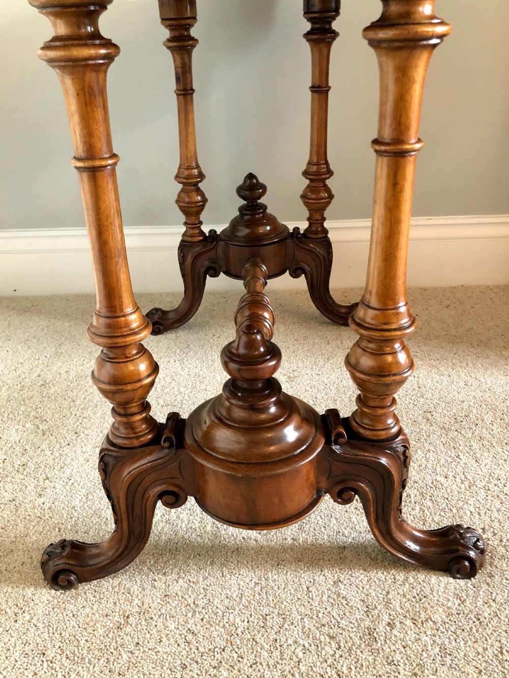 Antique 19th Century Victorian Oval Walnut Centre Table View V