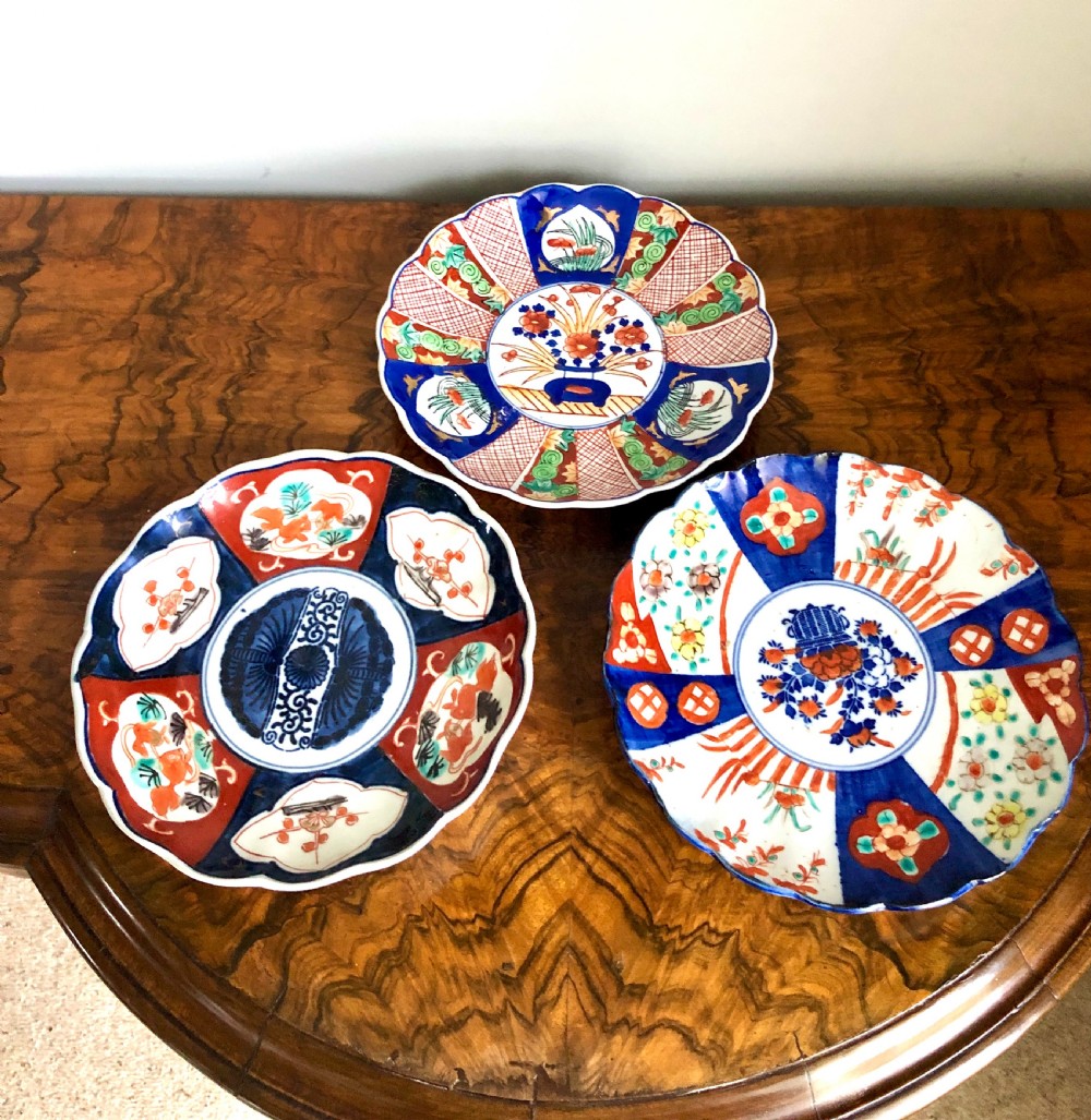Set of Three Imari Japanese Plates