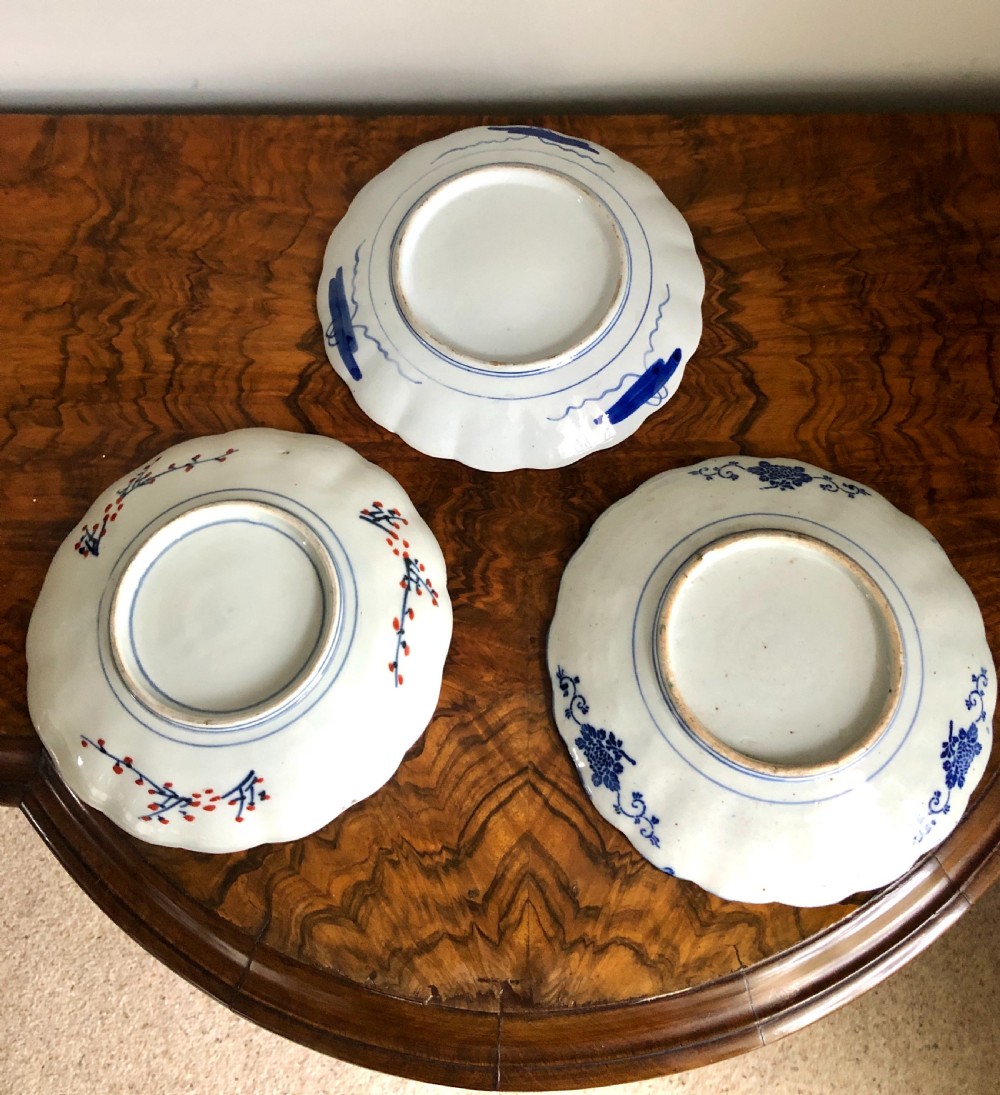 Set of Three Imari Japanese Plates View II