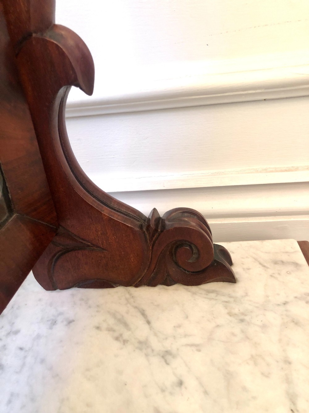  Large Antique Victorian Mahogany and Marble Topped Toilet Swing Mirror View VI