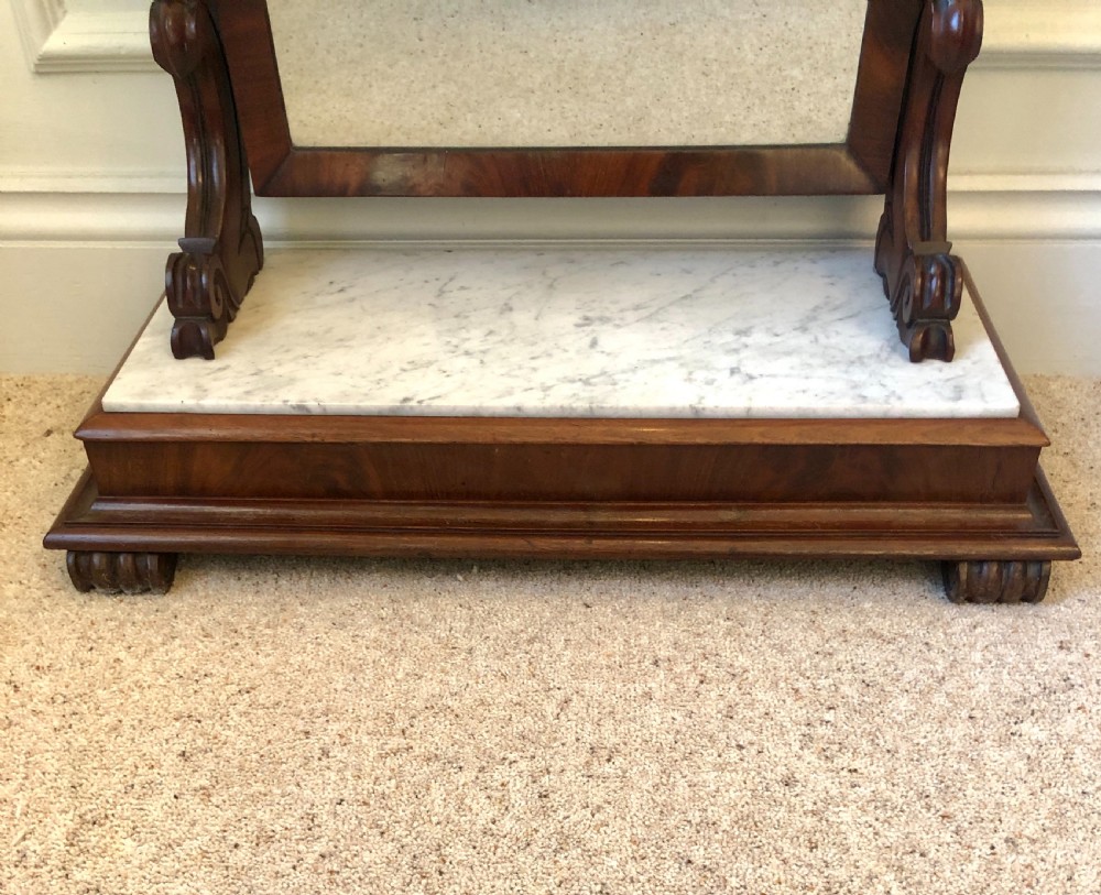  Large Antique Victorian Mahogany and Marble Topped Toilet Swing Mirror View XI