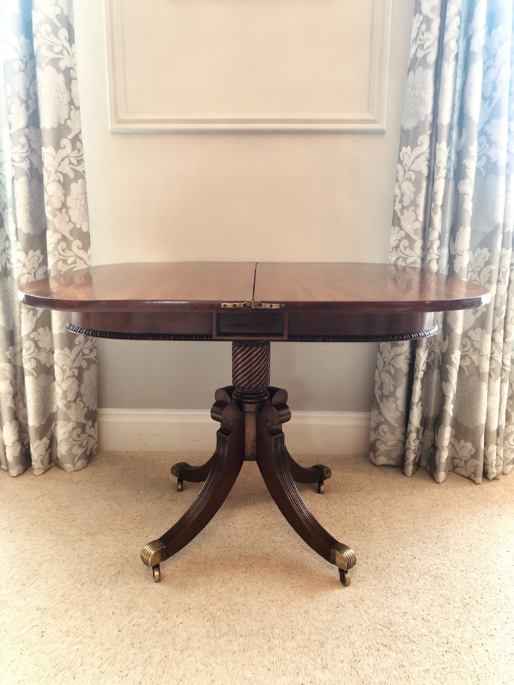 Fine Antique Regency Mahogany Tea Table View IX