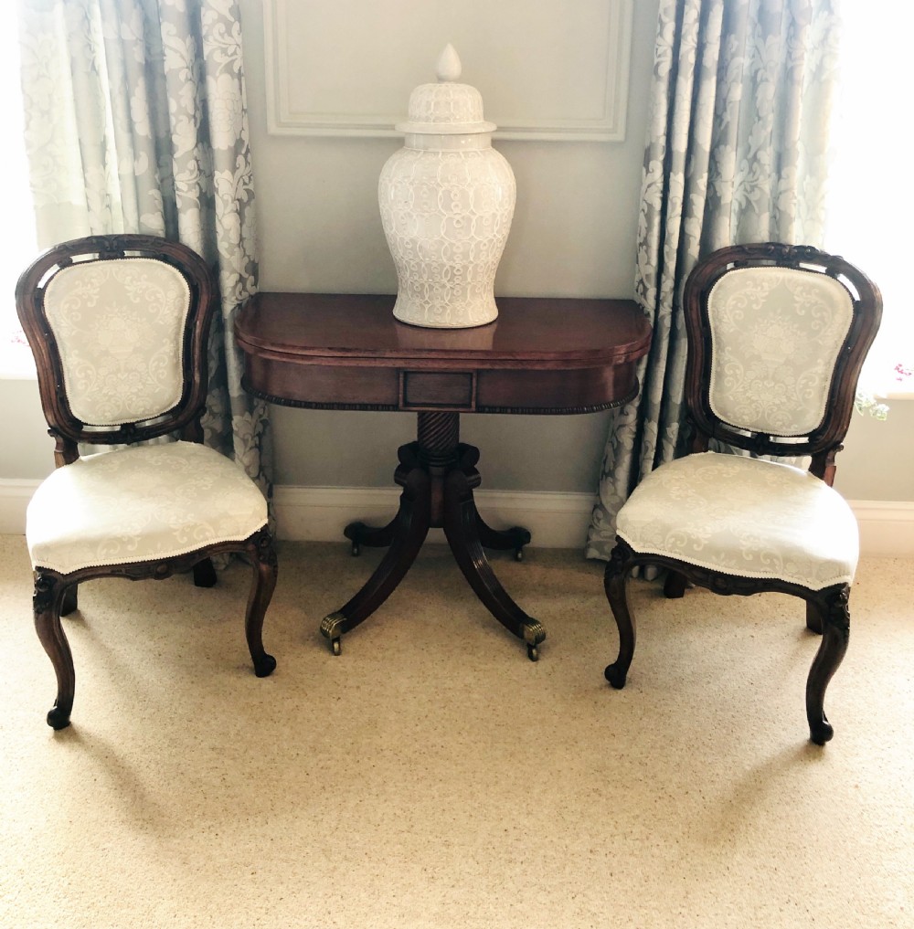 Pair of Quality Victorian Walnut Carved Side Chairs View II