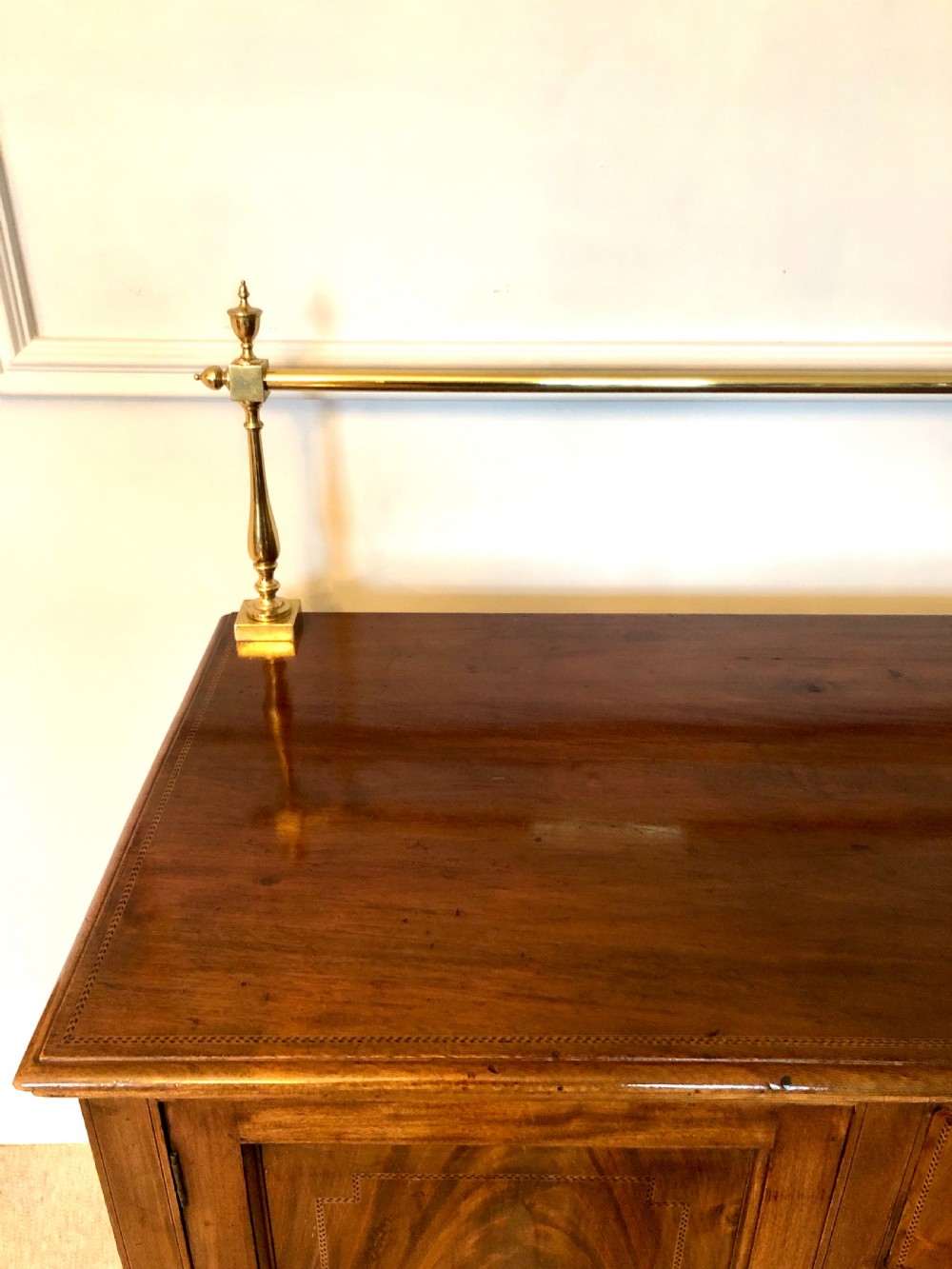 Antique Edwardian Mahogany Inlaid Sideboard by Hamptons, Pall Mall, London View III