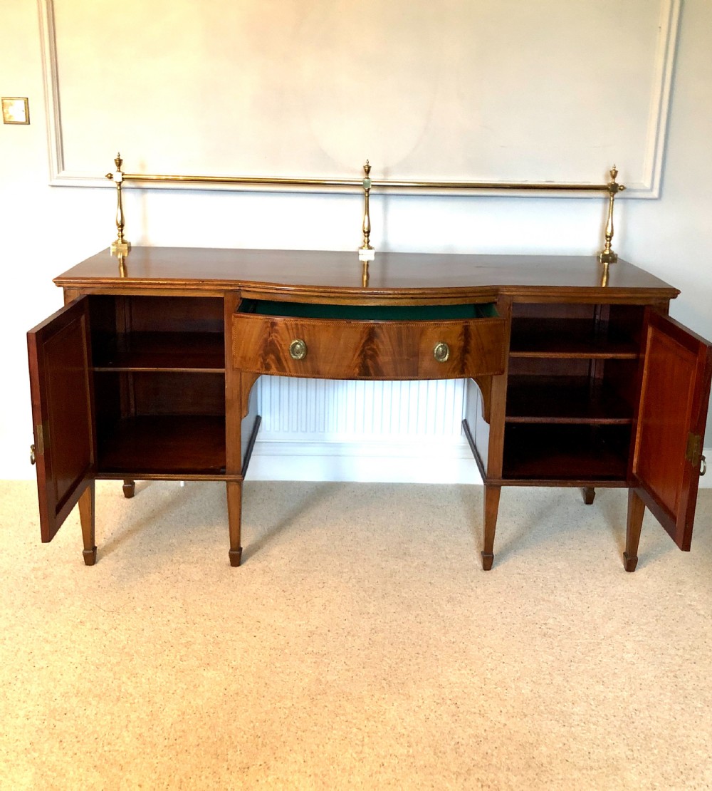 Antique Edwardian Mahogany Inlaid Sideboard by Hamptons, Pall Mall, London View VI