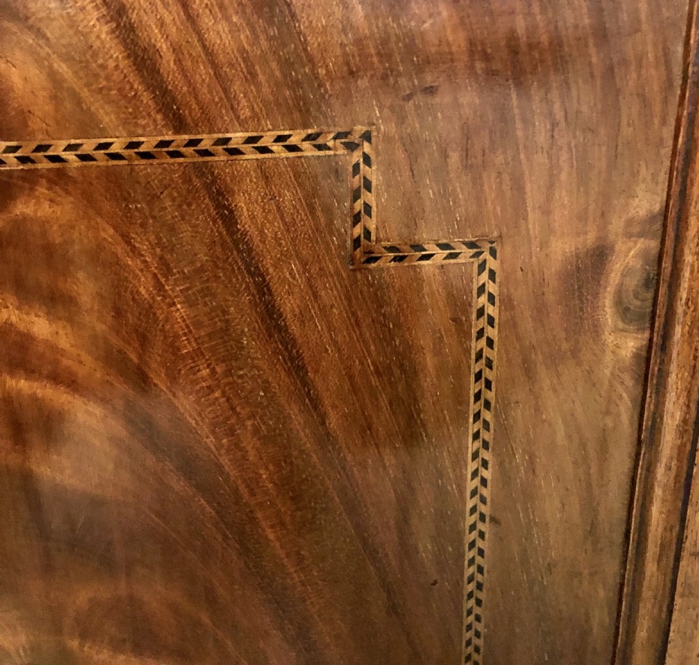 Antique Edwardian Mahogany Inlaid Sideboard by Hamptons, Pall Mall, London View IX