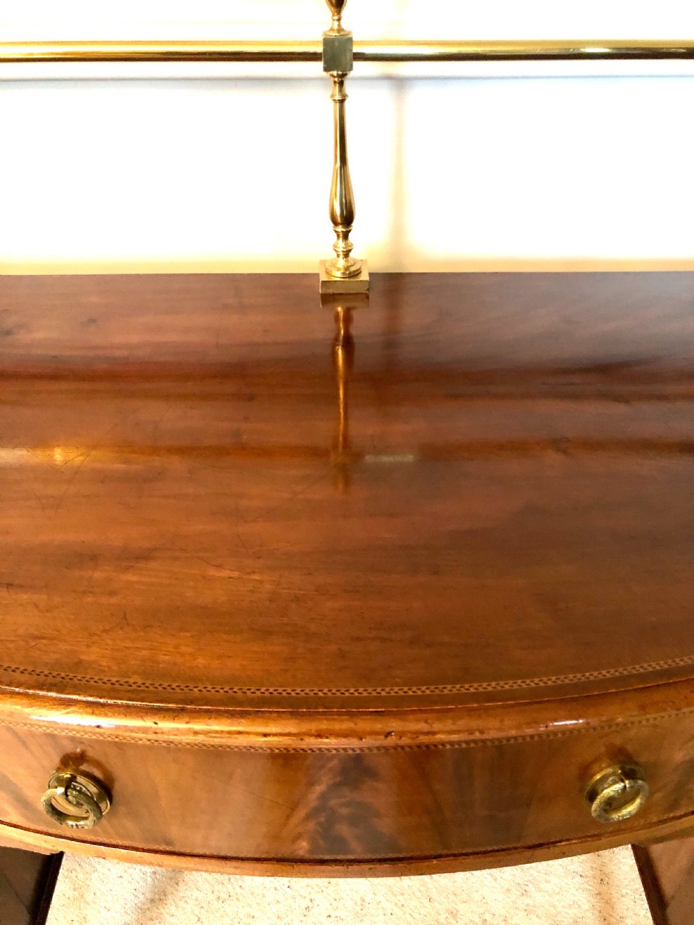 Antique Edwardian Mahogany Inlaid Sideboard by Hamptons, Pall Mall, London View XI