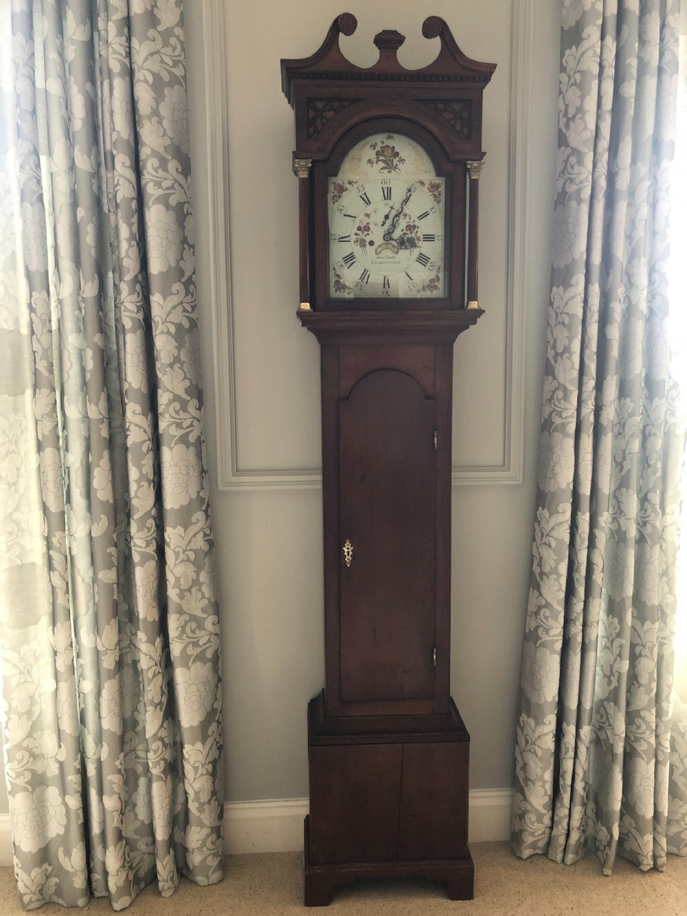 George III Antique Oak Longcase Clock Signed Samuel North, Leckonfield