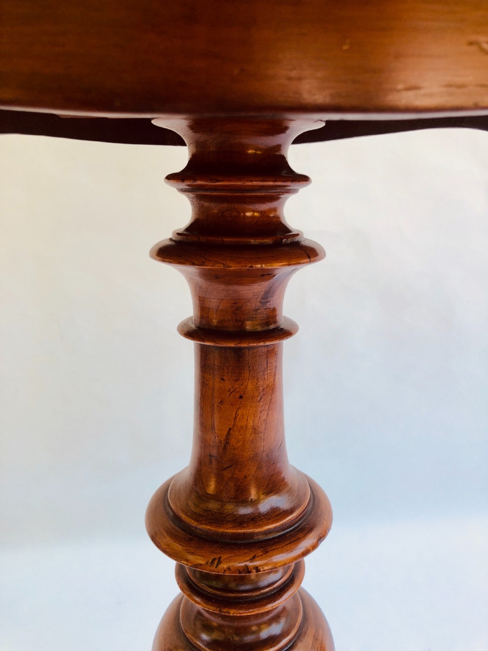 Quality Shaped Antique Mahogany Lamp/Side Table View II