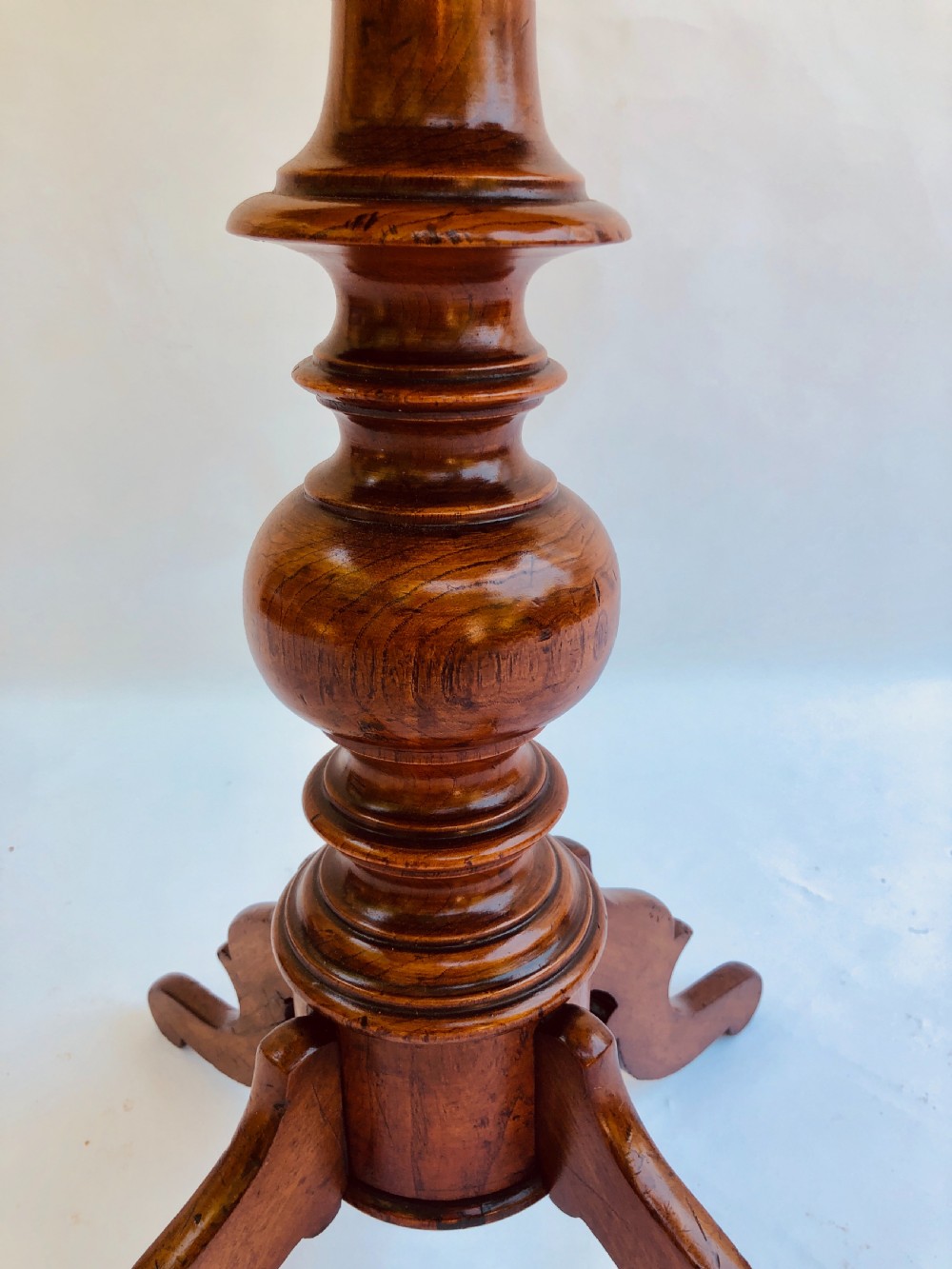 Quality Shaped Antique Mahogany Lamp/Side Table View III