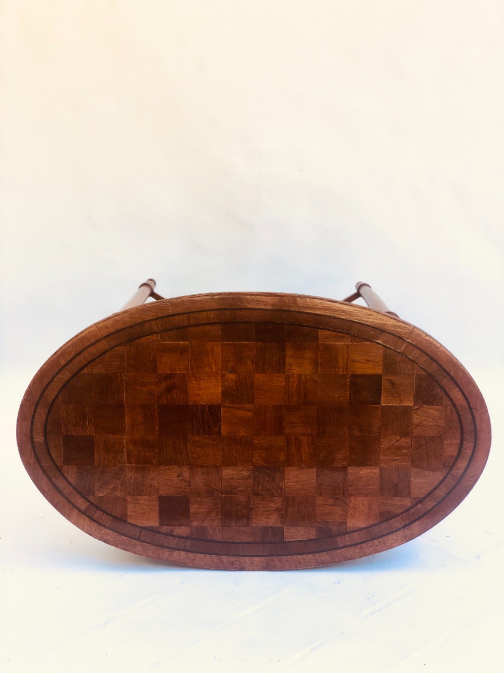 Quality Oval Walnut Chequered Table View II