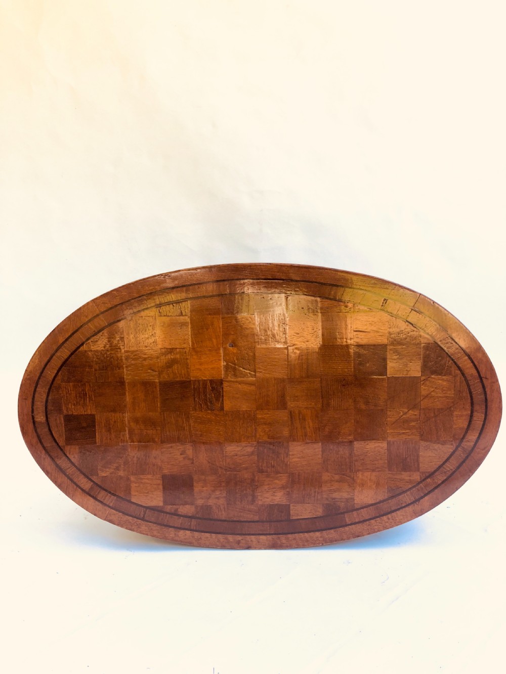Quality Oval Walnut Chequered Table View III