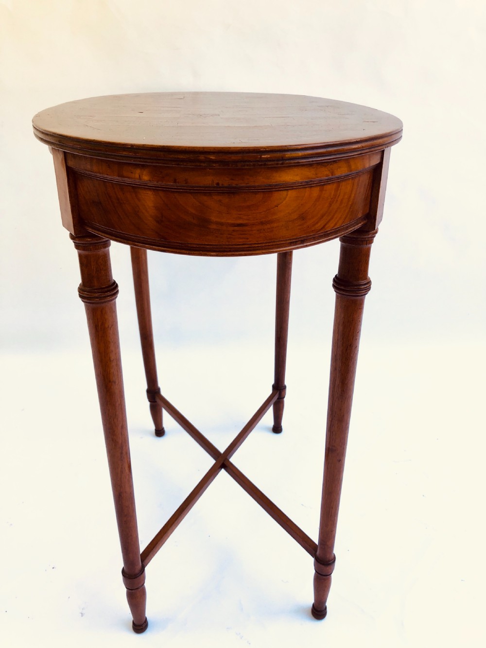 Quality Oval Walnut Chequered Table View IV