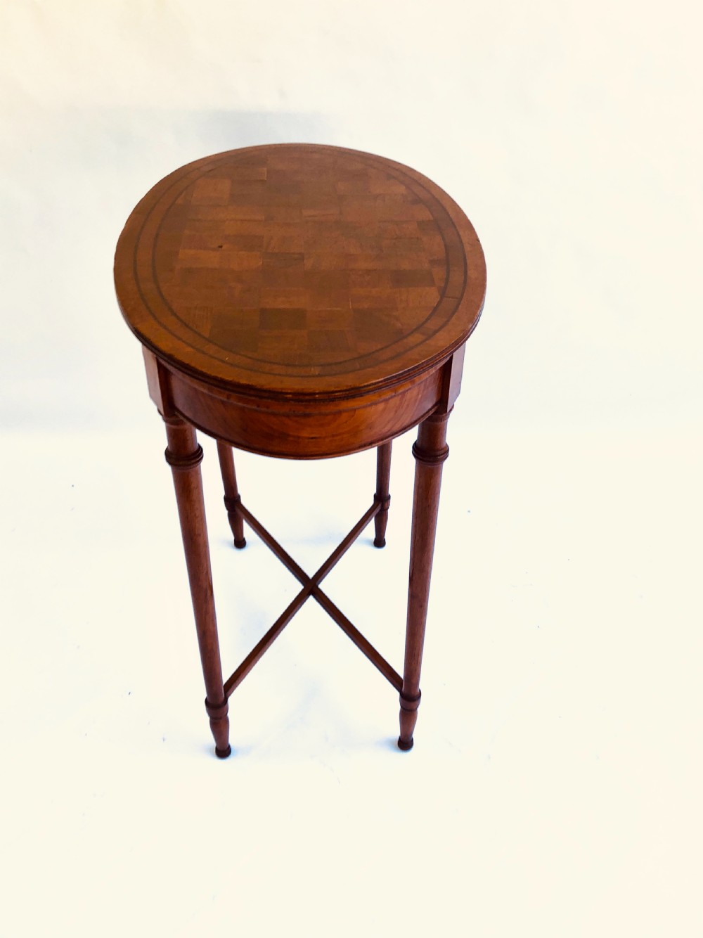 Quality Oval Walnut Chequered Table View V
