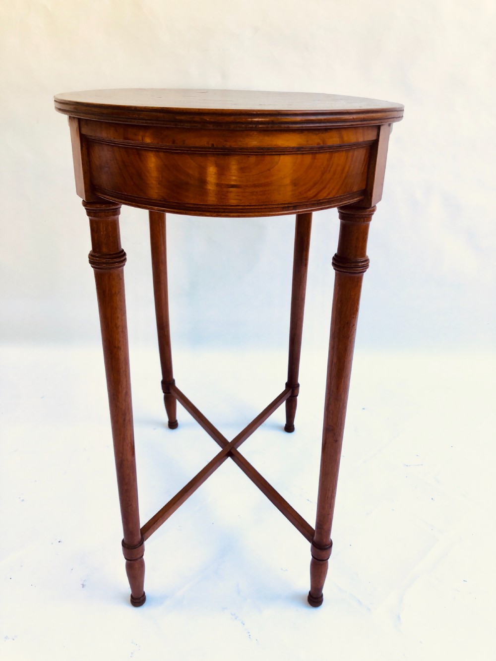 Quality Oval Walnut Chequered Table View VI