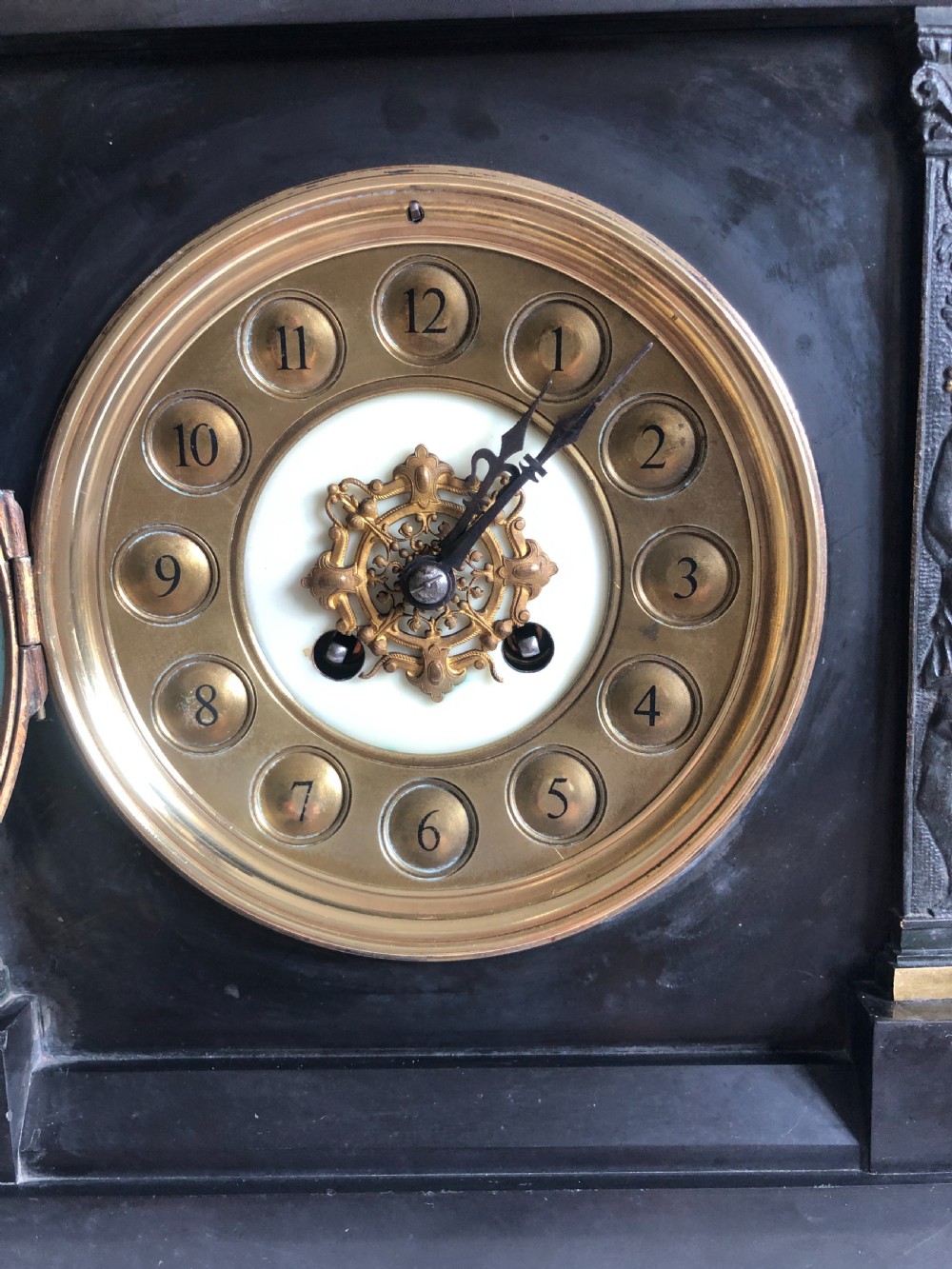 Large Antique Victorian Marble Mantle Clock View II