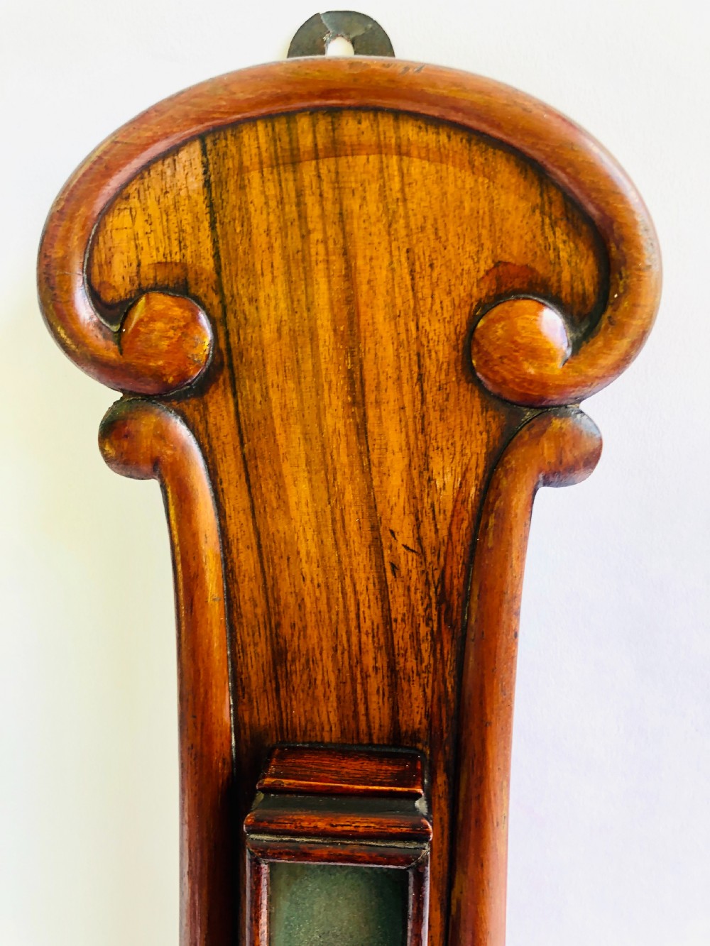 Antique Victorian Walnut Banjo Barometer View II