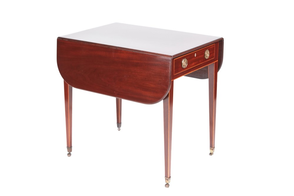 George III Antique Mahogany Inlaid Pembroke Table