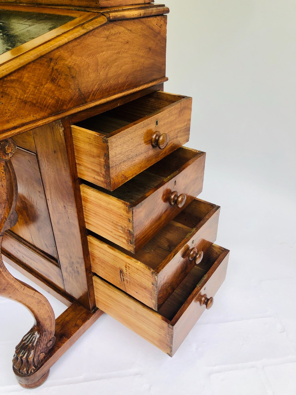 Fine Quality Victorian Burr Walnut Davenport Desk View XI