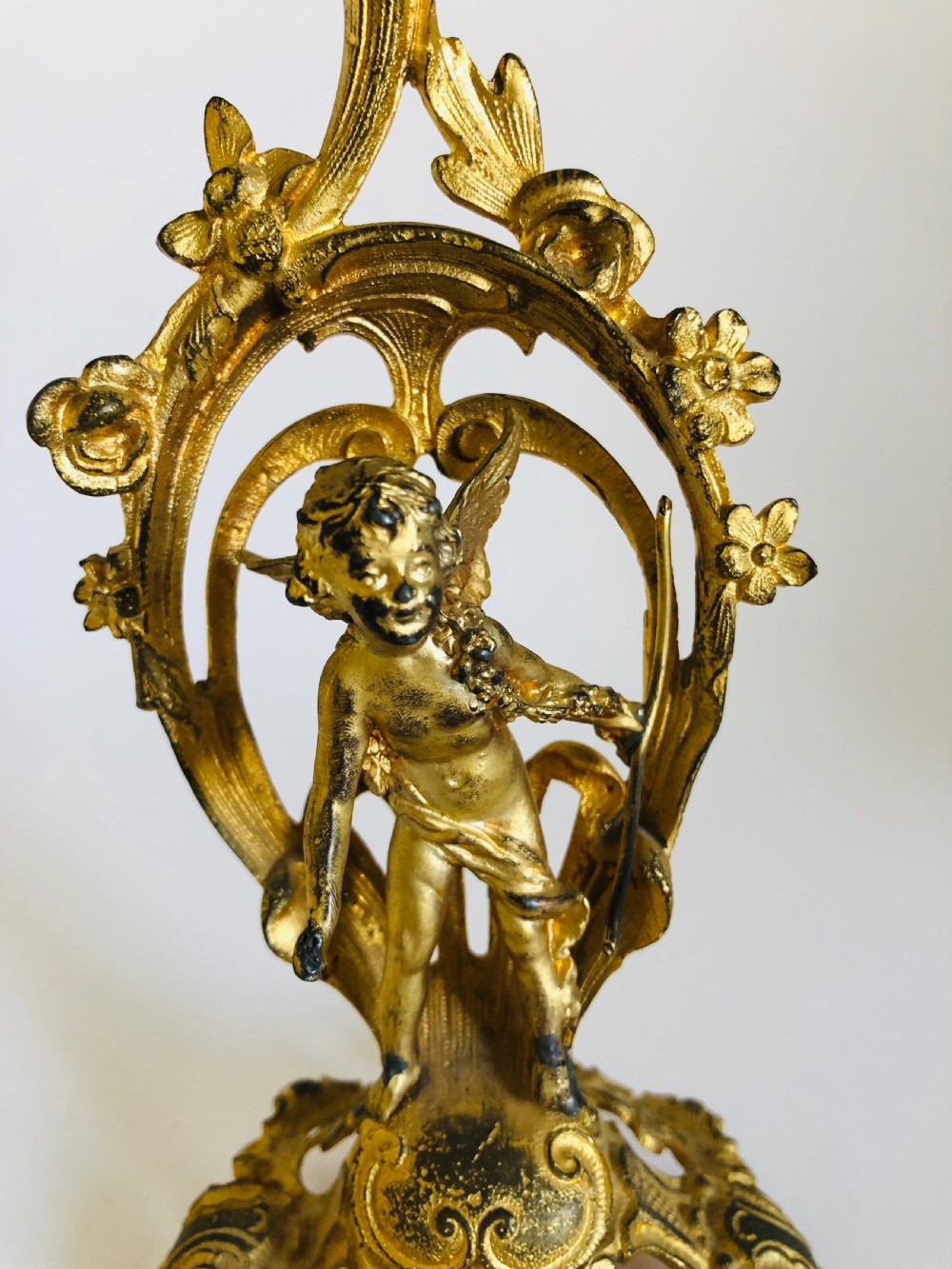Fine Victorian Ornate Gilded Clock Set View III