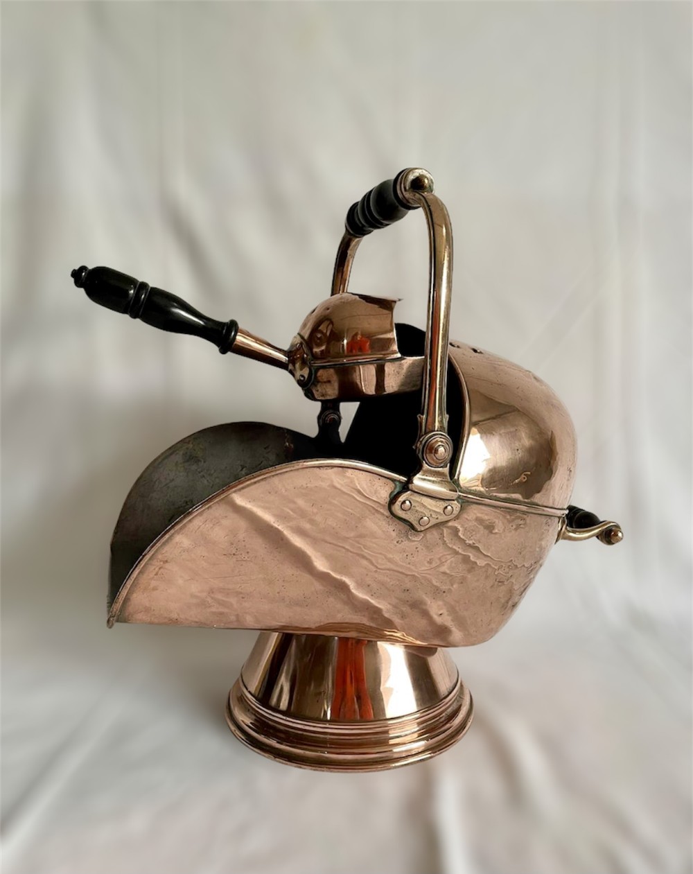 Antique George III Copper Helmet Coal Scuttle 