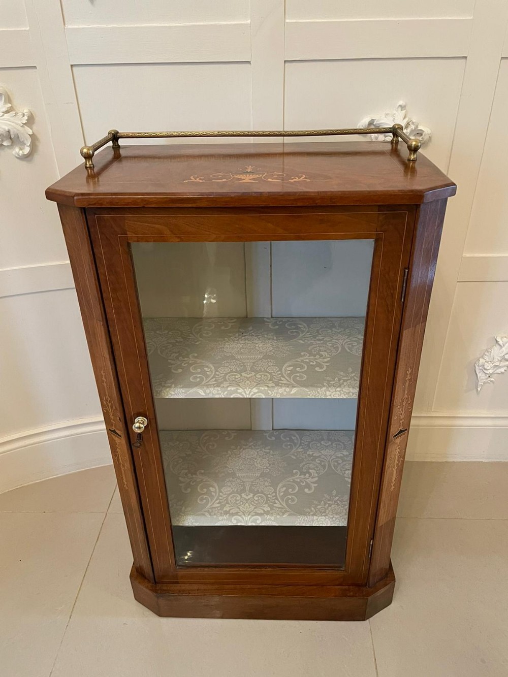 Quality Antique Victorian Burr Walnut Inlaid Music Cabinet