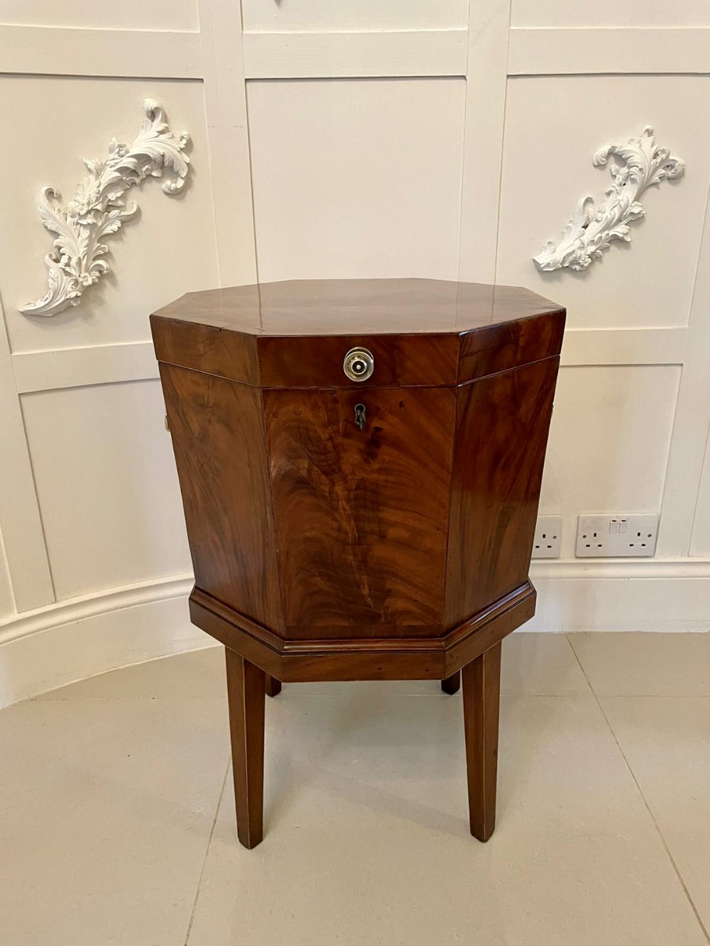 Outstanding George III Antique Mahogany Octangle Wine Cooler