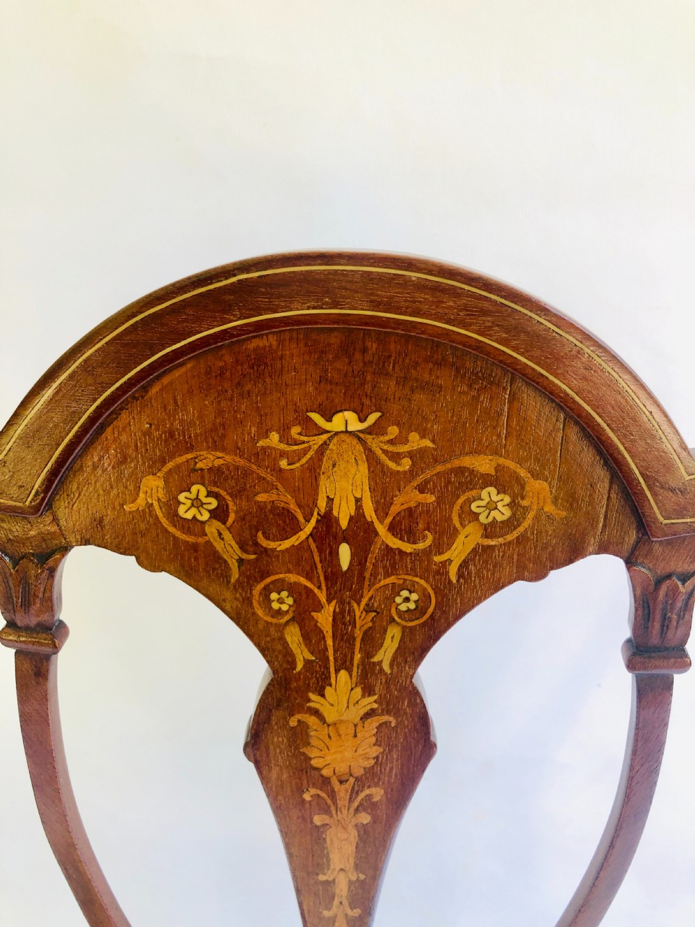 Fine Quality Pair of Inlaid Mahogany Victorian Side Chairs View III