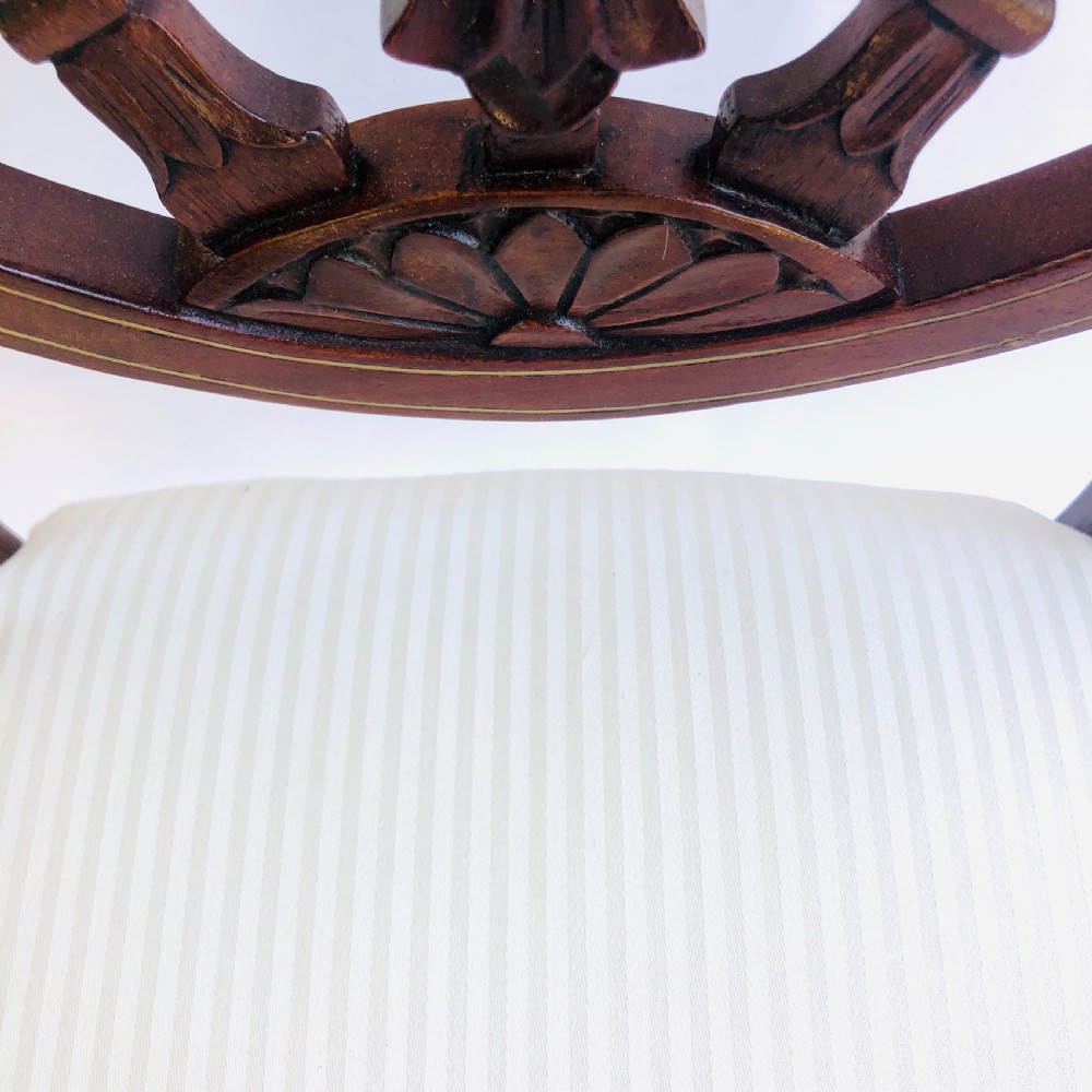 Fine Quality Pair of Inlaid Mahogany Victorian Side Chairs View VII