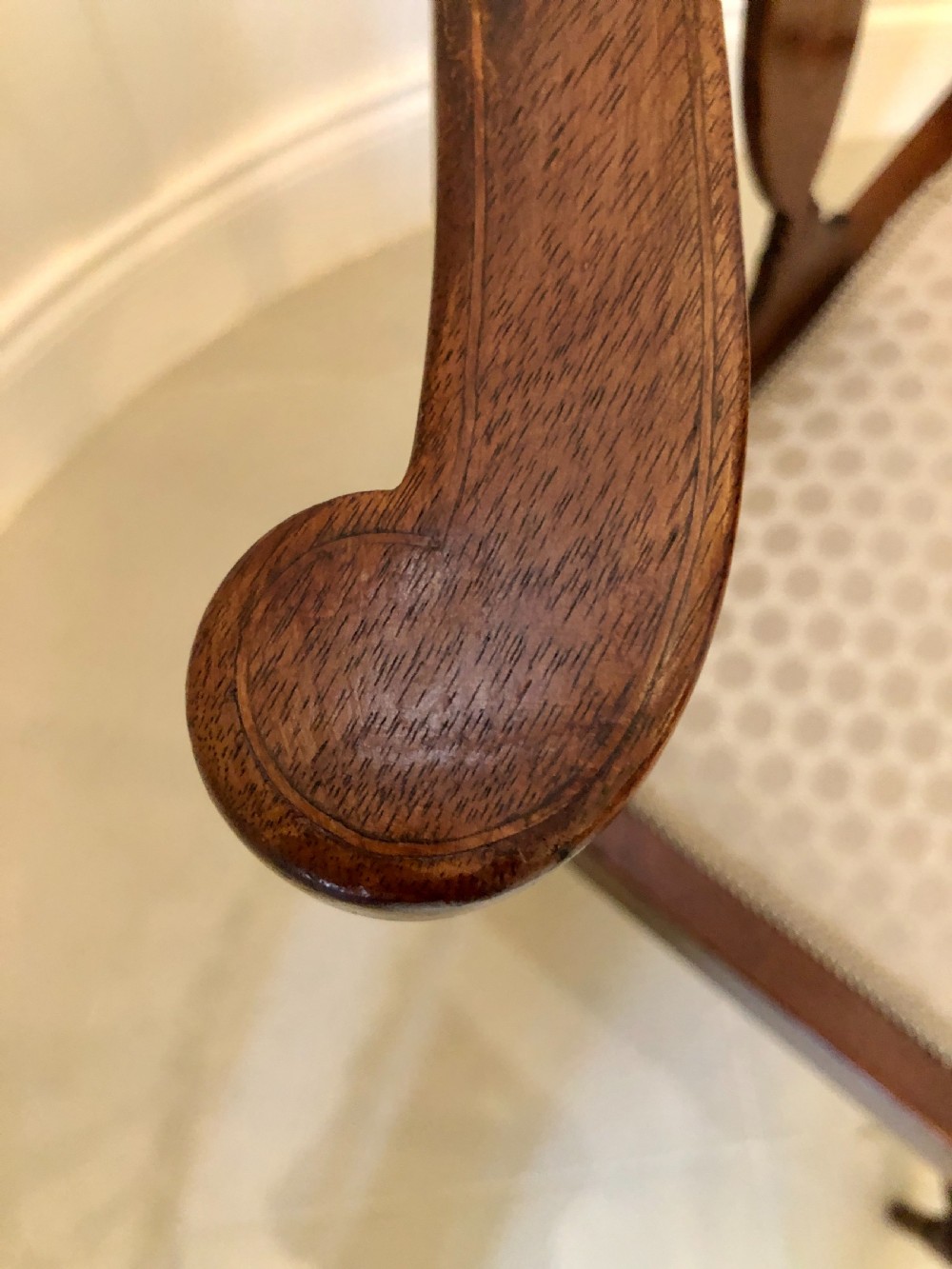 Antique Edwardian Inlaid Mahogany Corner Chair View III
