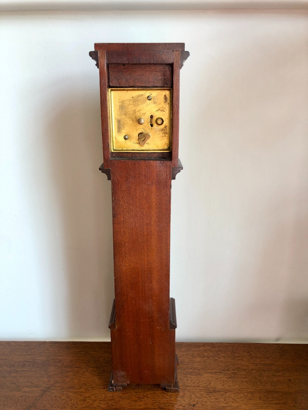 Quality Antique Inlaid Mahogany Miniature Grandfather Clock View VI
