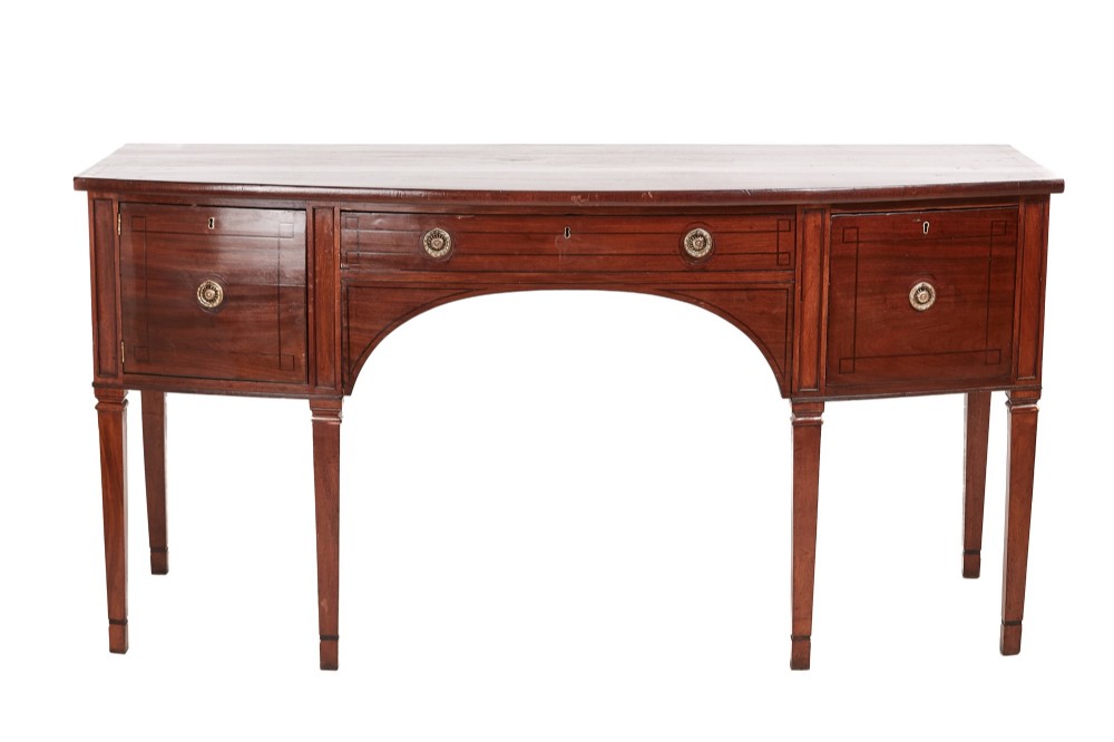 Antique George III Mahogany Bow Front Sideboard