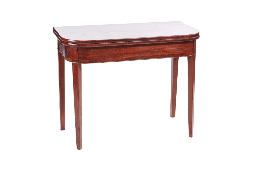 Antique George III Mahogany Inlaid Tea Table