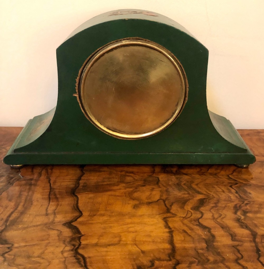 Art Deco Lacquered Chinoiserie Mantel Clock View IV