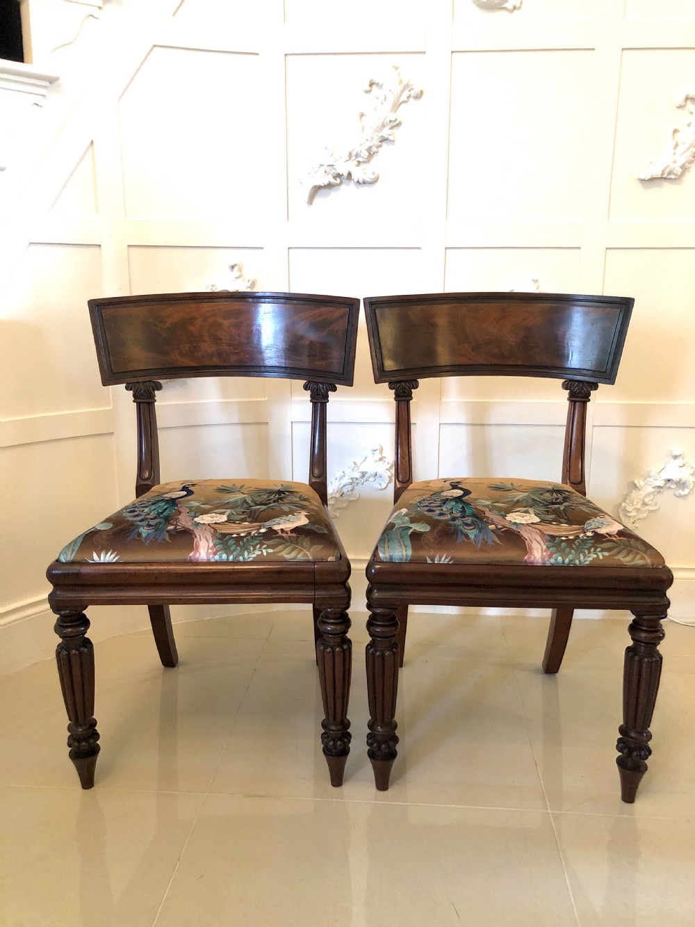  Quality Pair of Antique Mahogany Regency Library Chairs View III