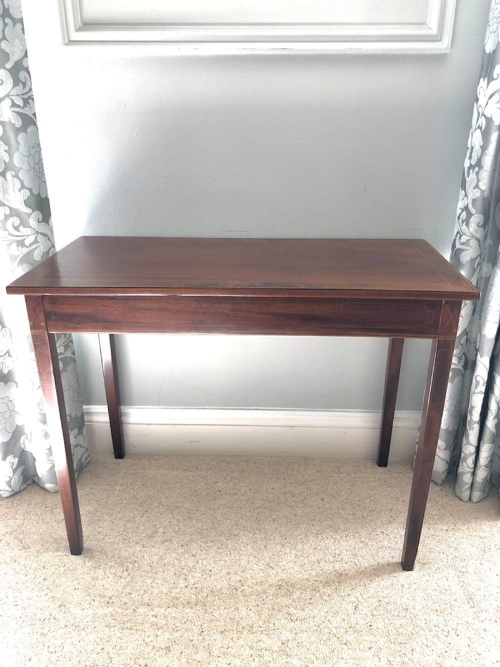 George III Antique Inlaid Mahogany Side Table